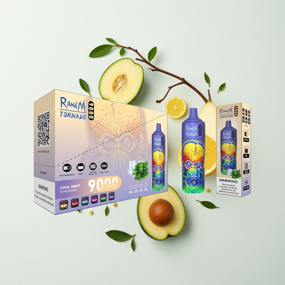 RandM Tornado 9000 Puff Elfogyasztható Vape Hűvös Menta (850 mAh, 18 mL, Mesh)