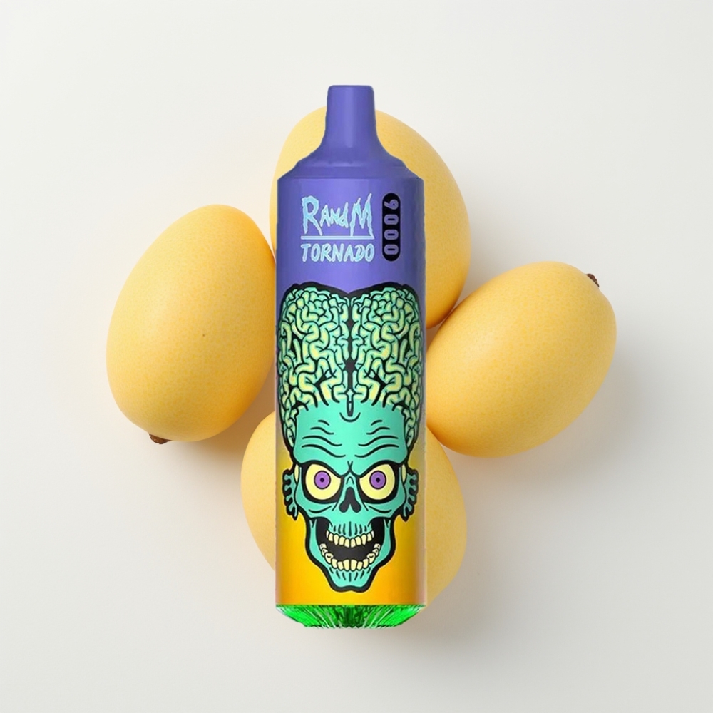 RandM Tornado 9000 Puffs Újratölthető 850 mAh Mango ízű Mesh Coil
